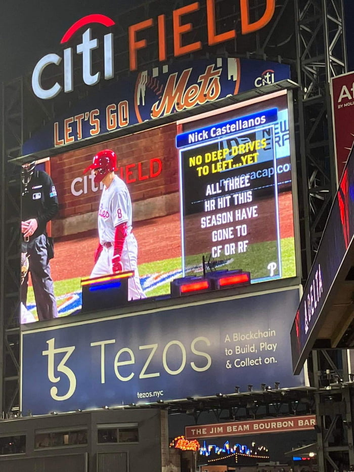 Mets scoreboard graphic for Nick Castellanos 9GAG