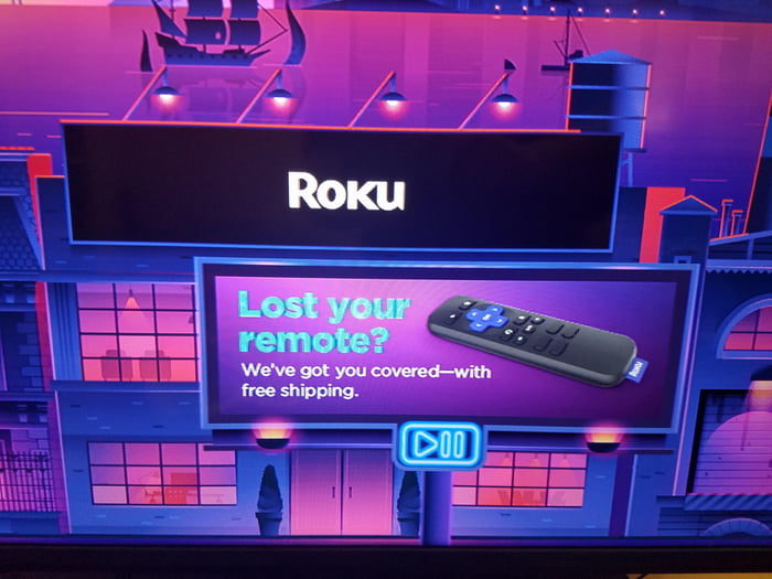 the-roku-screensaver-has-an-ad-to-click-if-you-lost-your-roku-remote