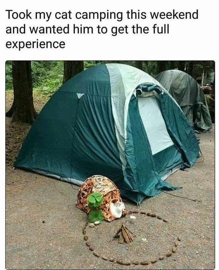Look at that tiny tent! 9GAG