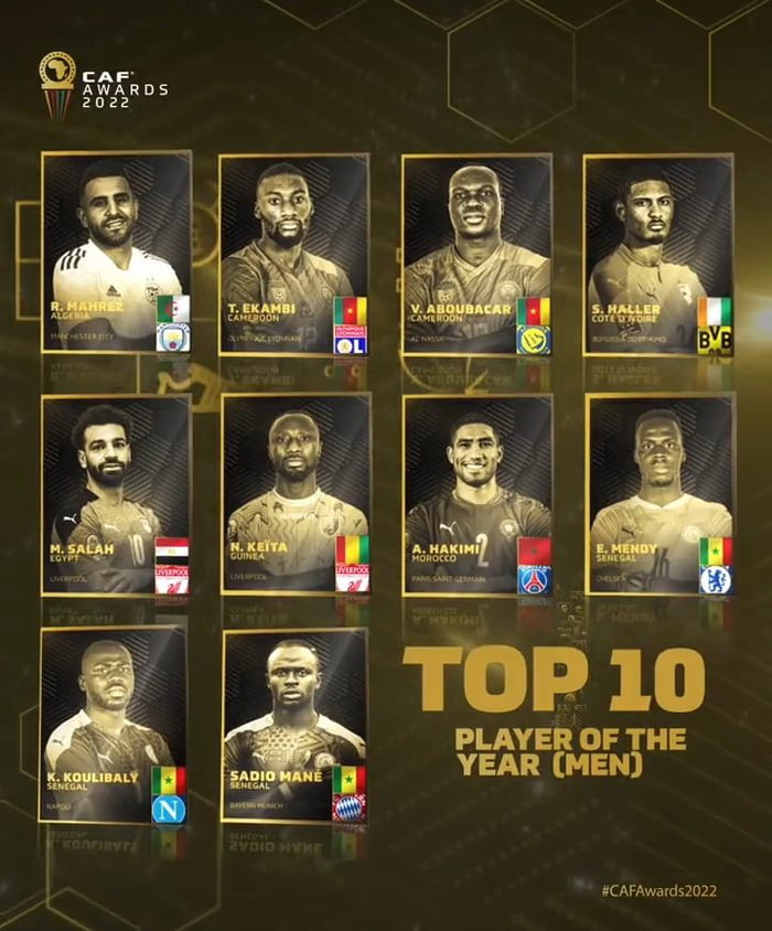 10man shortlist for the CAF African Player of the Year 9GAG