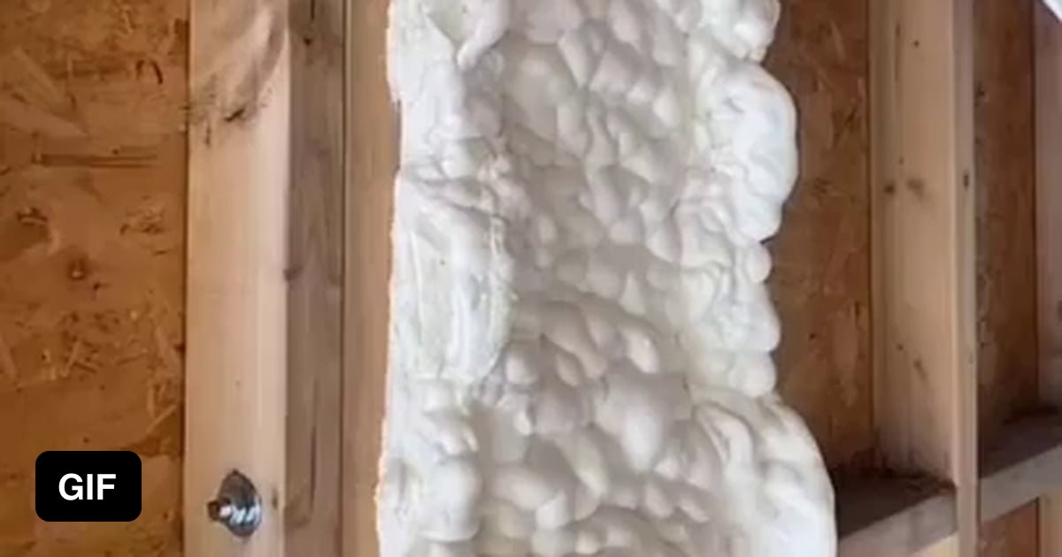 How the operator cuts the excess of the insulation foam 9GAG