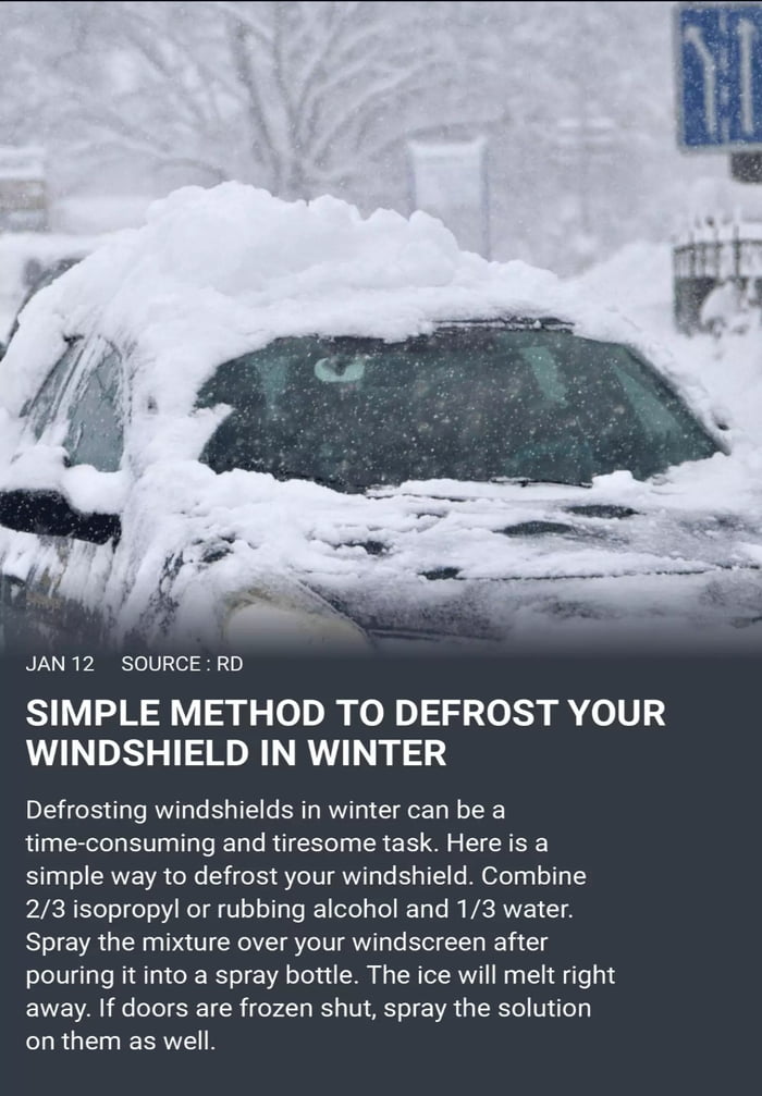 Recipe to Make your own Deicer which is good for Windshields or To DeIce a Frozen Keyhole 9GAG