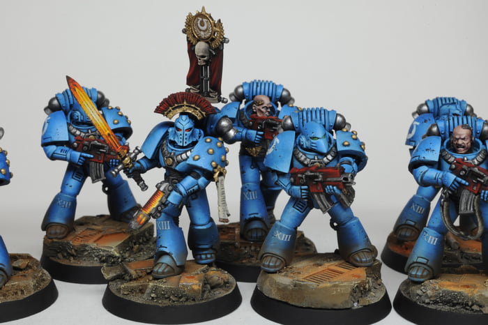 Finished My Ultramarine Tactical Squad 9GAG