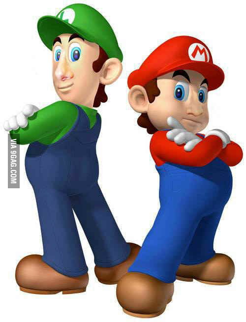 Just Mario and Luigi with normal human nose - 9GAG