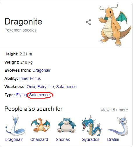 Search up any Pokemon that is a Dragon type on Google - apparently they  aren't dragon types but instead Salamence types how would one go about  fixing this? - 9GAG