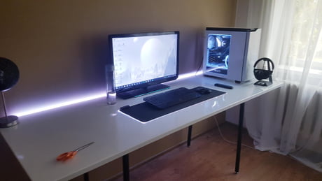 Decided To Wrap My Desk In White Vinyl Turned Out Extremely Well