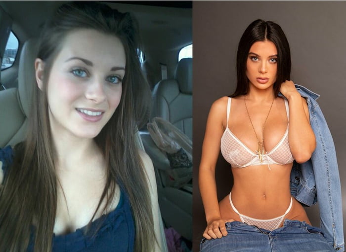 Girl Before After Dressed Then Undressed