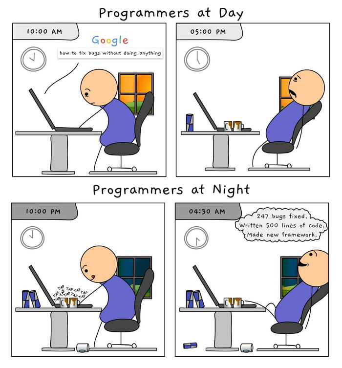 Programmers (Day Vs Night) - 9GAG