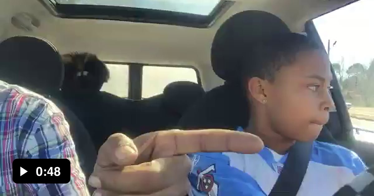 Kid learning how to drive almost crashes car - 9GAG