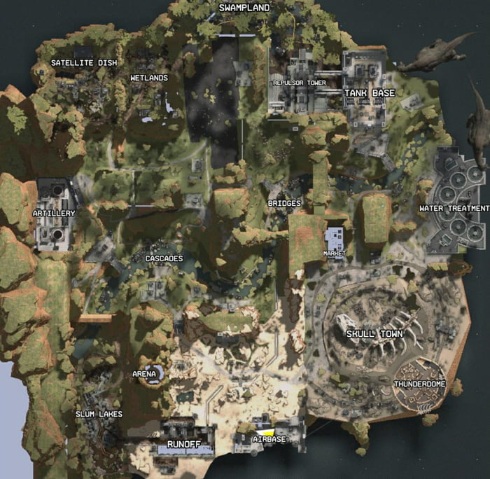 Old pre-release map of Kings Canyon - 9GAG