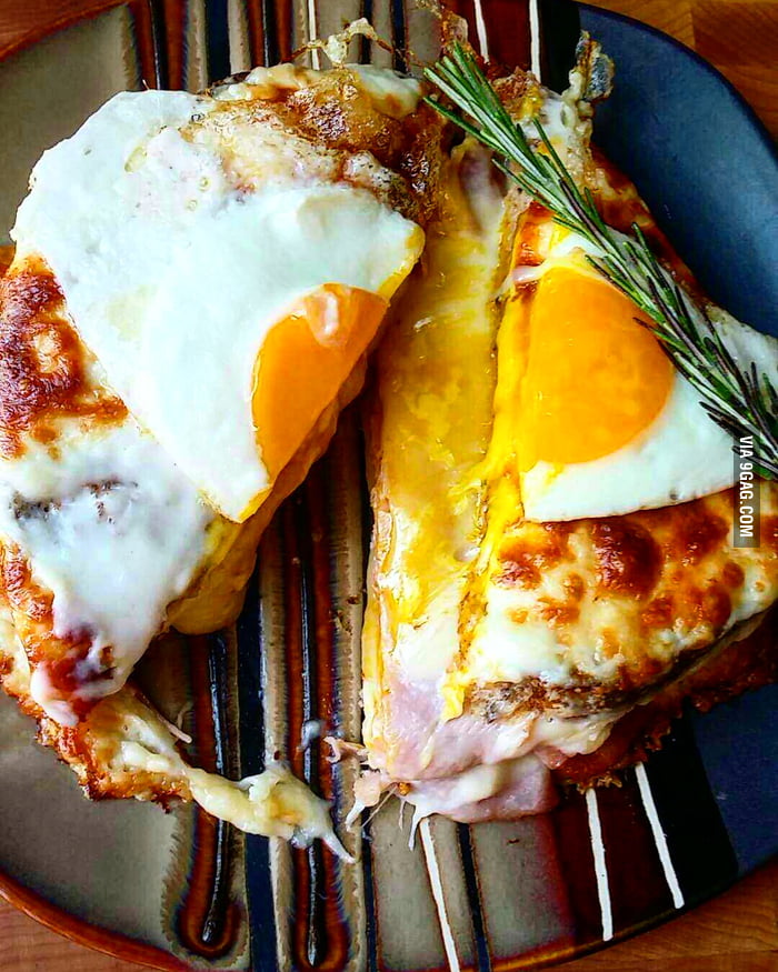 The single man's brunch also known as a Croque-Madam - 9GAG