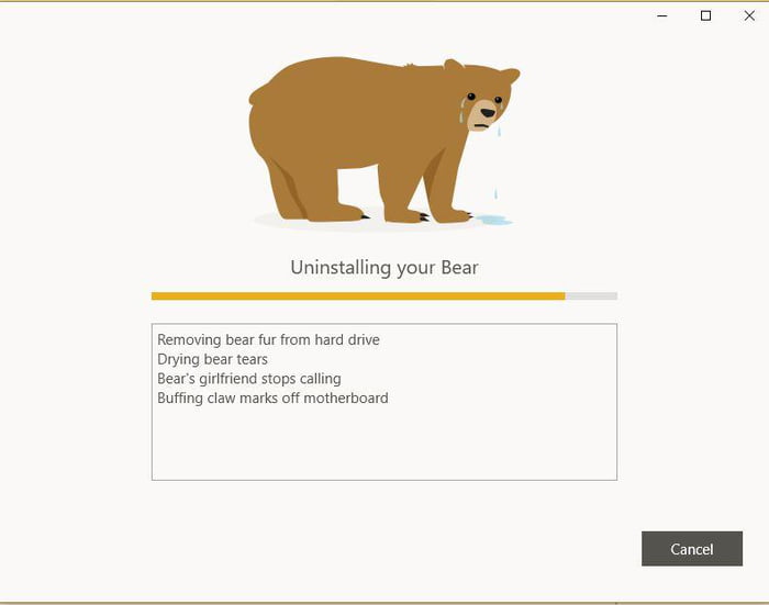 I never felt so bad for uninstalling a program.. (TunnelBear VPN) - 9GAG