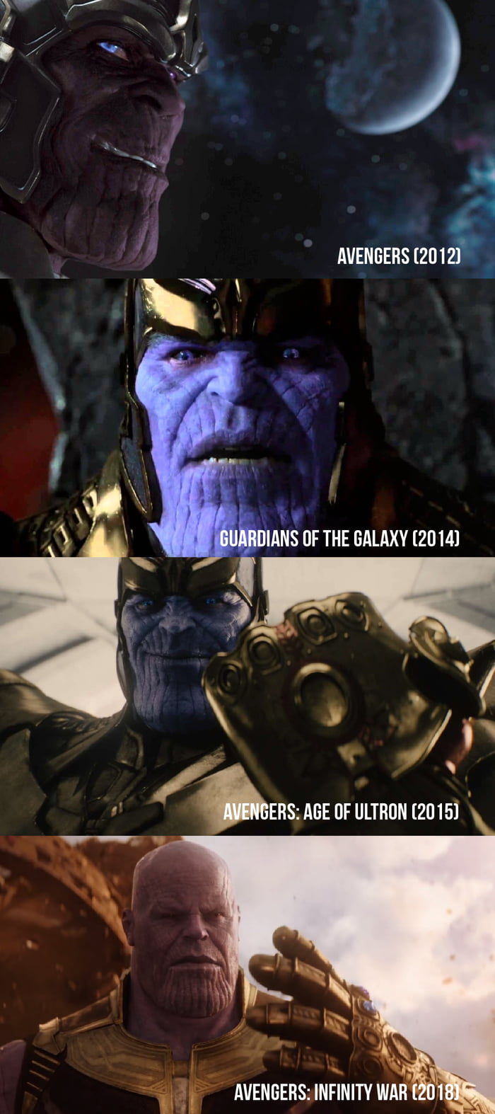 Evolution of Thanos in the MCU - 9GAG