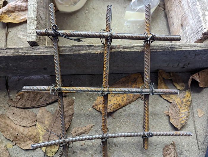 First rebar I've tied in my life. Hoping it's easier with long bars lol