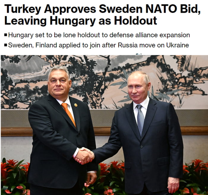 If Hungary continues it - they should be kicked out of NATO, as they're ...