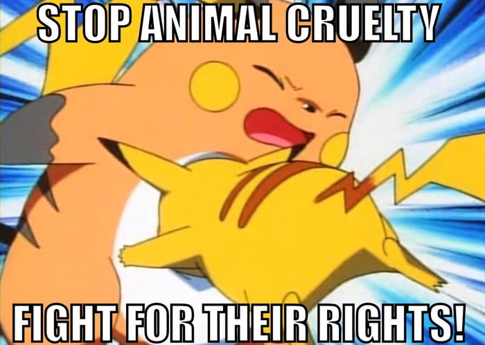 Pokémon are being captured and held in captivity and then used in fights  for amusement! The cruelty needs to end! - 9GAG