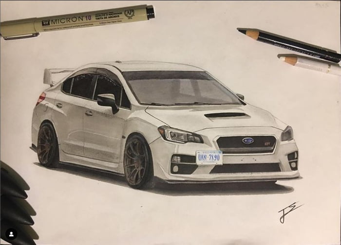 Gears and Gasoline WRX STI hand drawn 9GAG