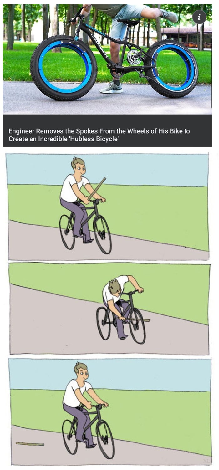 Bike meme with stick