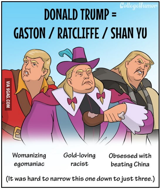 Donald Trump as a Disney villain. - 9GAG