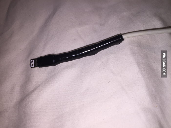 For all complaining about iPhone charger cable. Scotch electrical tape