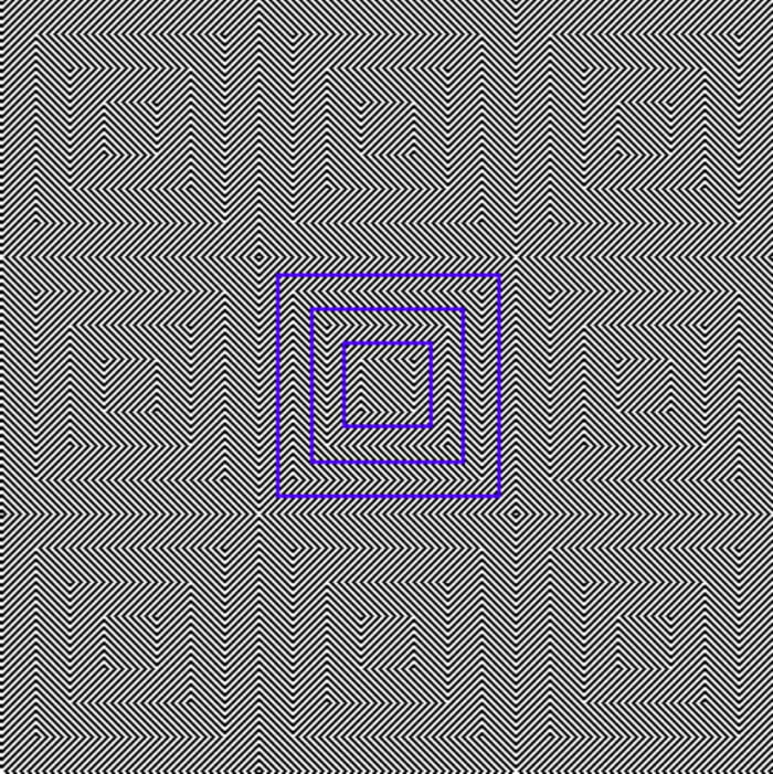 Blue lines are parellel. goodluck convincing that to your brain
