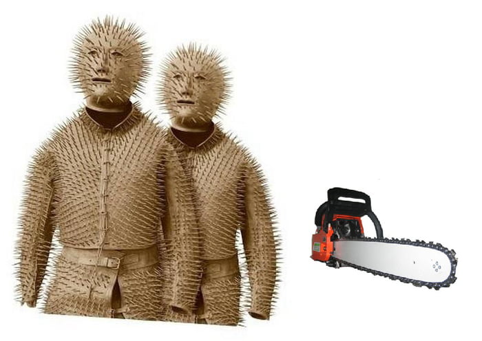 My zombie apocalypse survival tools. Siberian bear hunting armor and a  chainsaw. I think it would do it. - 9GAG
