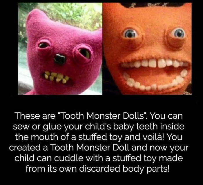 monster doll with teeth