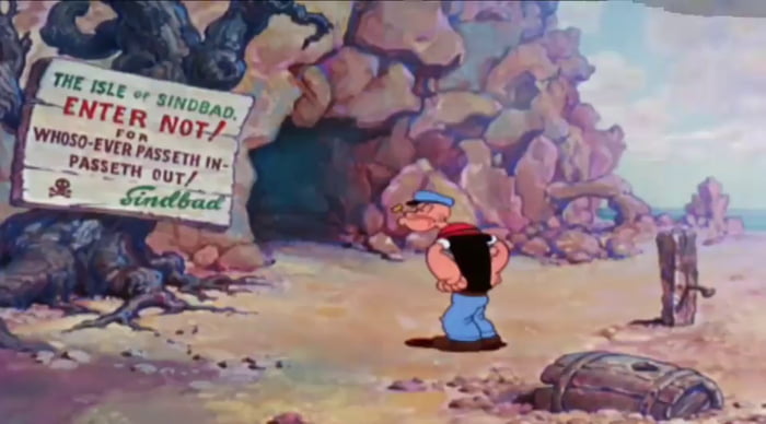 That cave background, though. Popeye The Sailor Meets Sindbad the Sailor (1936) HD 60 FPS.