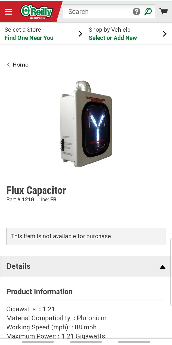 Flux Capacitor Found On Oreilly S Website 9gag