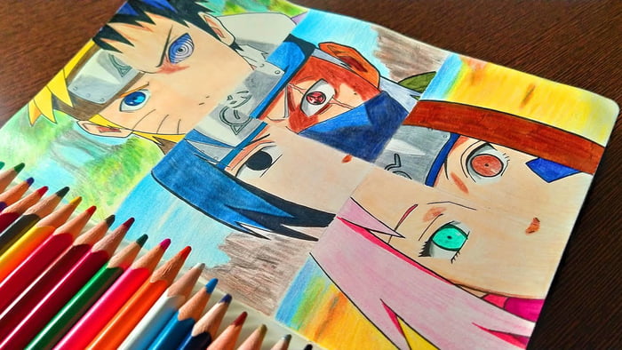 Drawing Kakashi, Naruto, Sasuke and Sakura [NARUTO] 