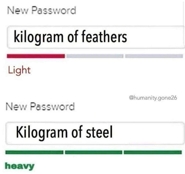 Password here. Humanity.gone26. A kilo of Steel.
