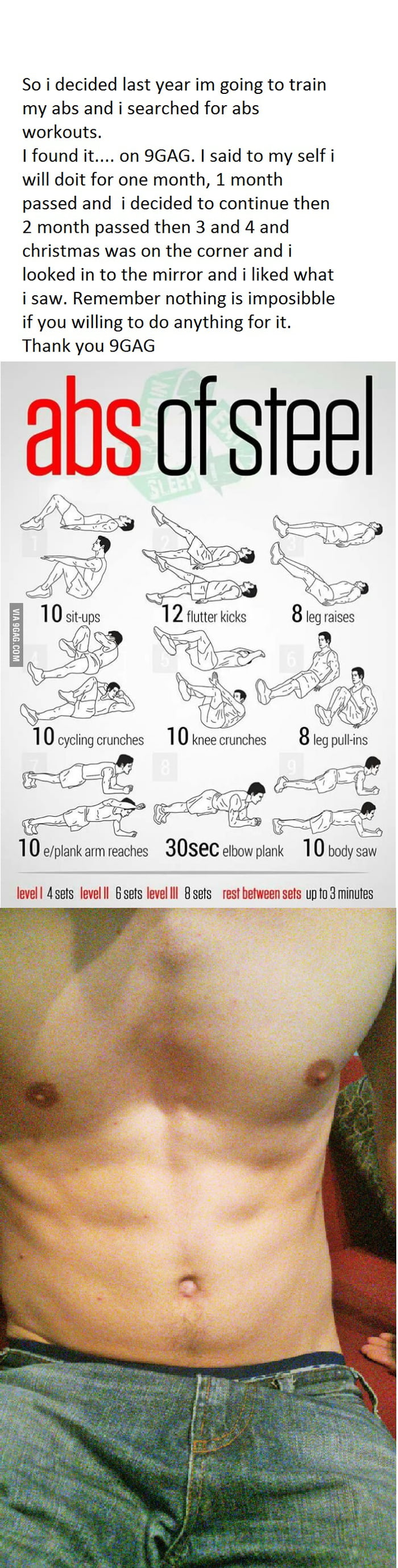I Found And Abs Workout On 9gag Last Year Here Is My Result