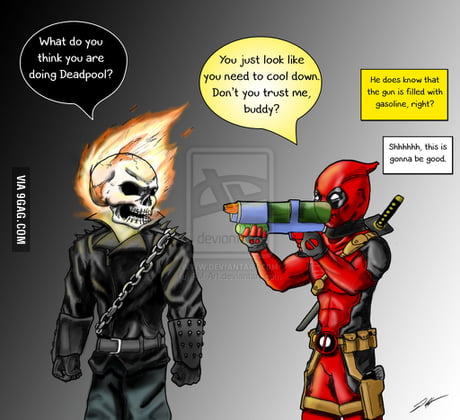 Deadpool Pranking Ghost Rider 9gag