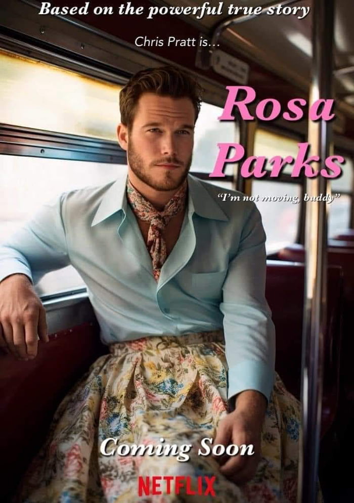 chris pratt as rosa parks meme