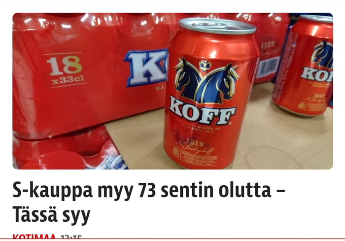 Top news in Finland. S-market sell 73cent beer - 9GAG