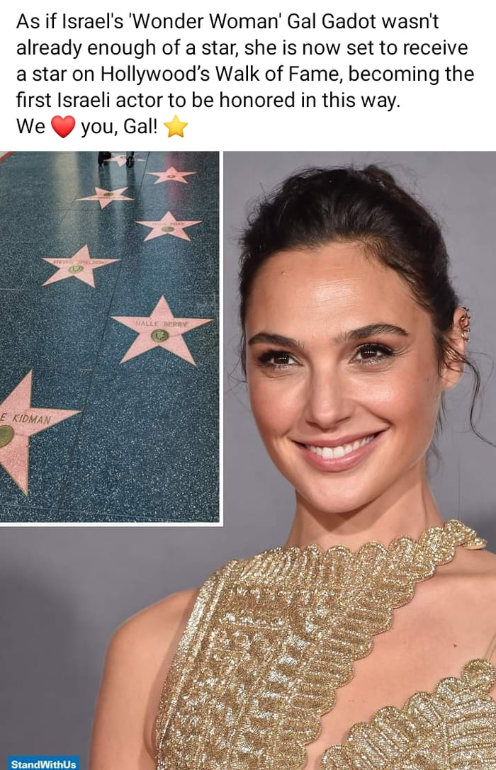 Gal Gadot is the first Israeli to receive a star on Hollywood's Walk of ...
