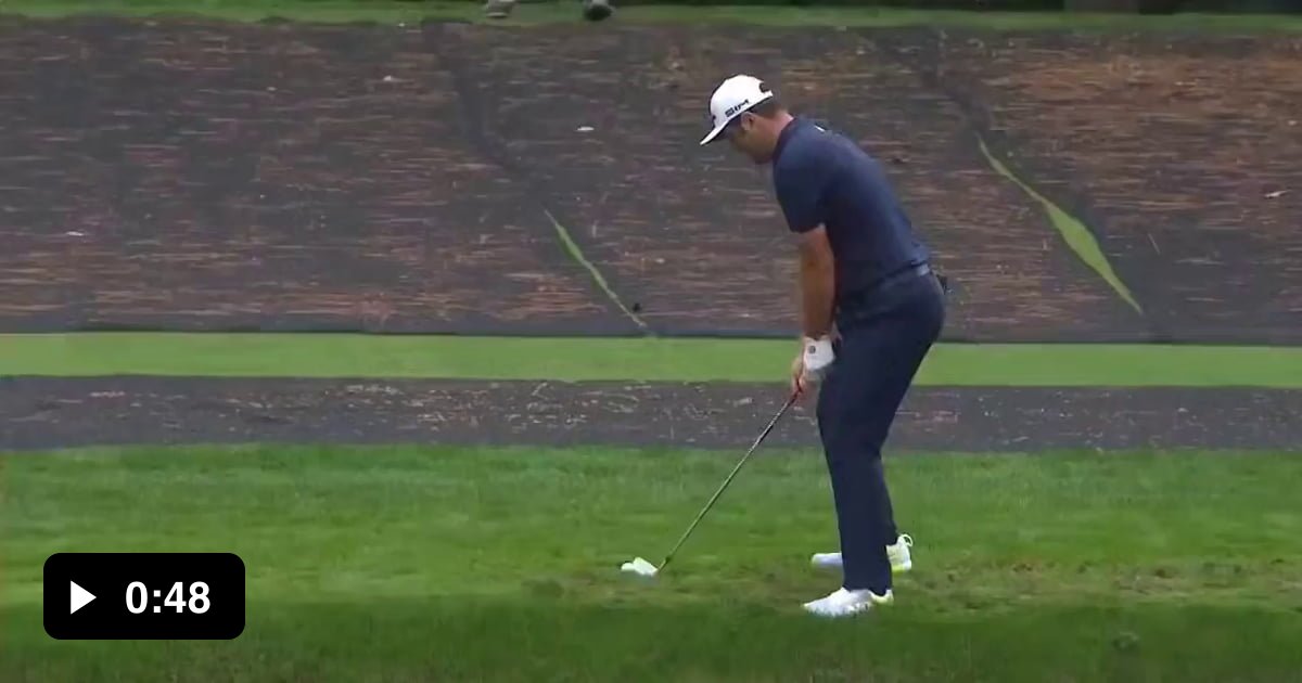 The way the golf ball bounces on the water and made its way to the hole