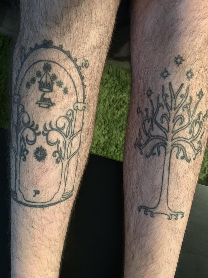 2021144000 77713Never4getwhereucomefrom on Twitter Tattoo LOTR Tree  of Gondor Tolkien symbol and Evenstar outlines going down spine under  my existing elvish script tattoo httpstcojMQAEfR3VK  Twitter