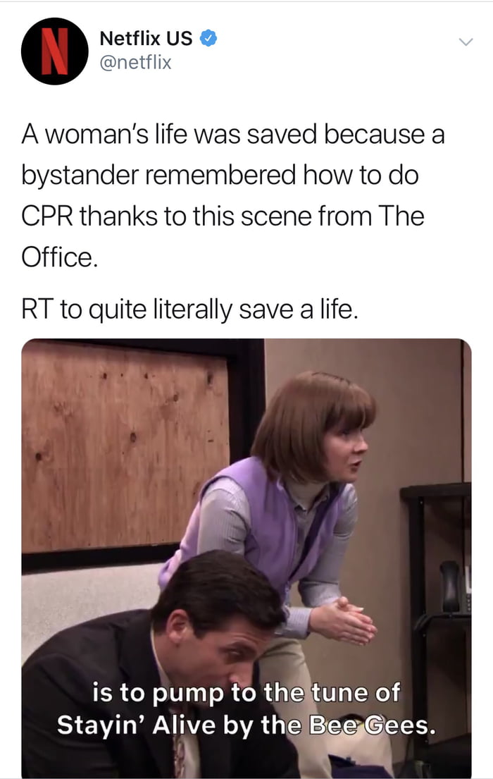 The office saved a life with the CPR scene. - 9GAG