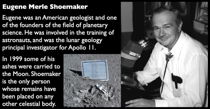 Eugene Shoemaker: The Only Person Buried on the Moon - 9GAG