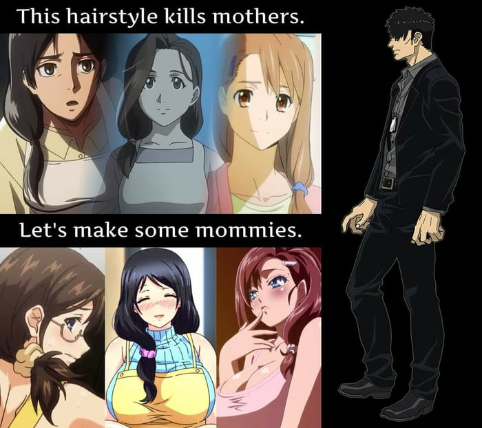 Anime moms with this hairstyle have 100 chance of dying  9GAG