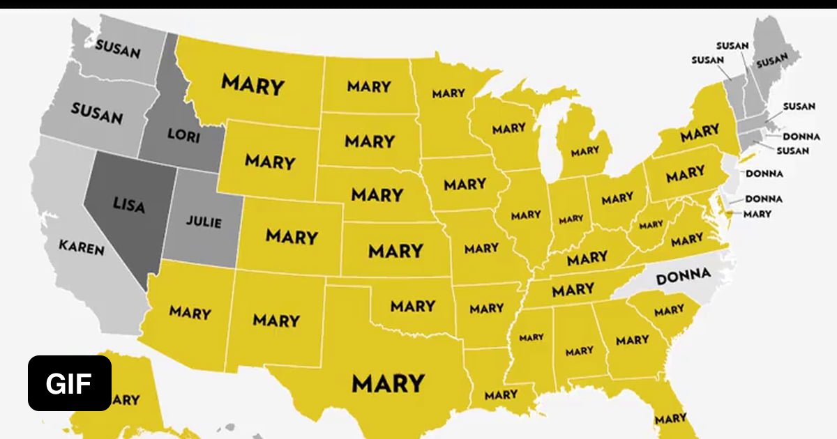 Most Popular Female Names By State 9GAG