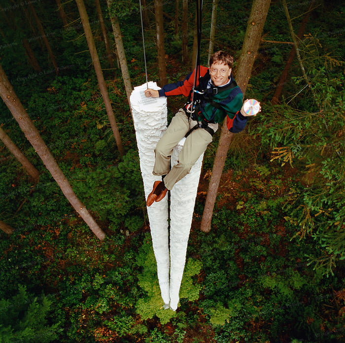 In 1994 There Was An Ad In Which Bill Gates Sat Atop A Stack Of