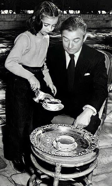 Tea with Claude Rains and daughter Jennifer who is also known as ...