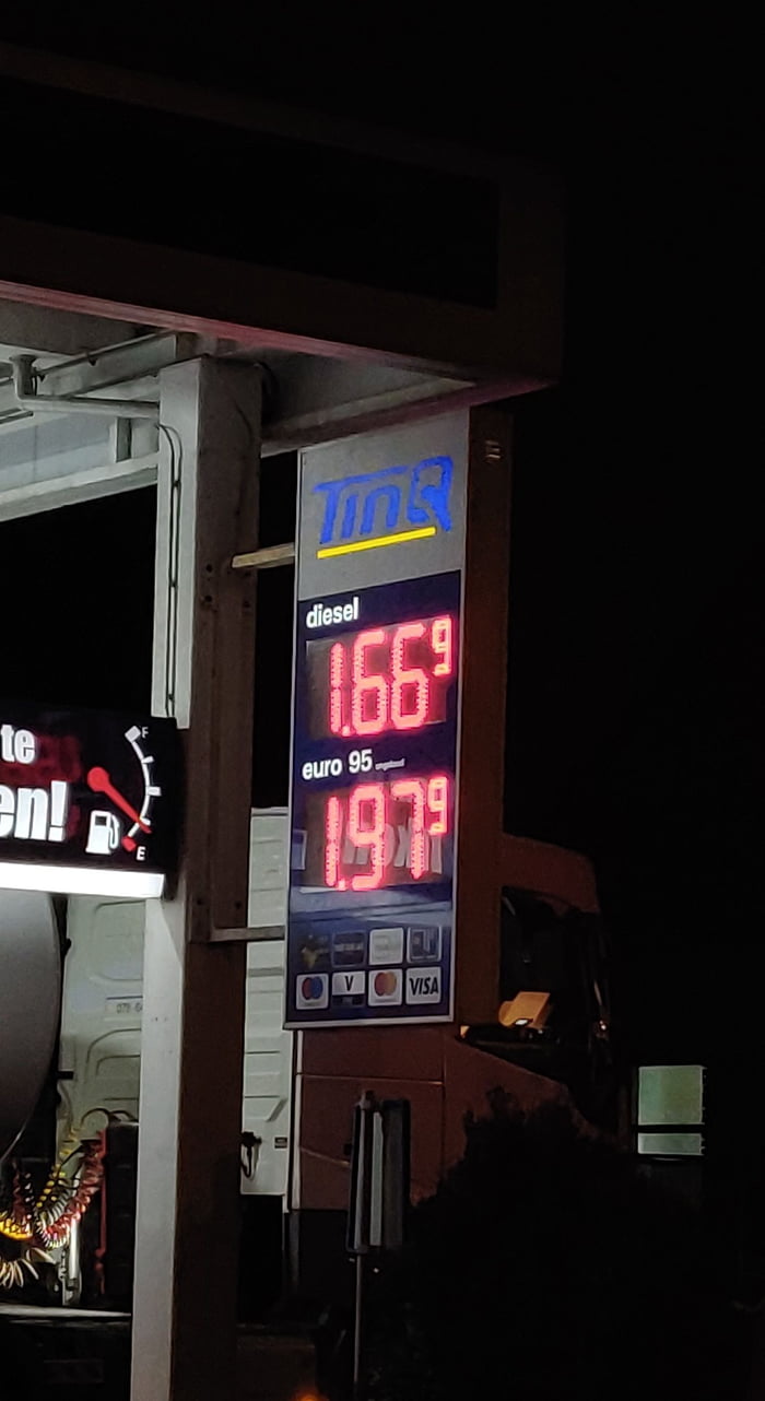 Gas Prices At A Local (cheap) Gas Station In The Netherlands, €1.979/l ...