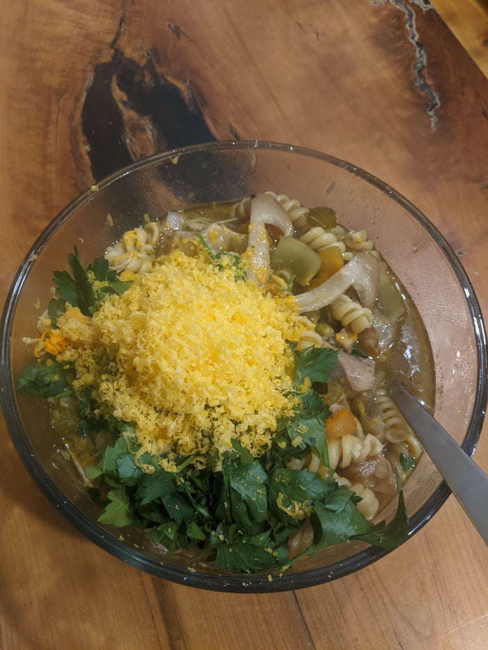 Chicken Noodle Soup w/ Matsutake Mushrooms and german egg noodles 9GAG