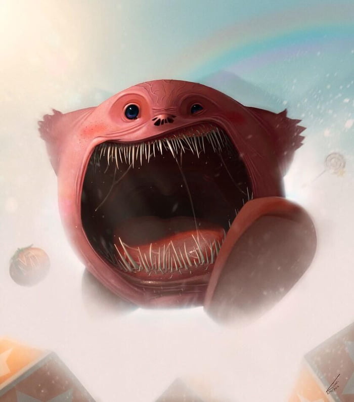Saw a post about Kirby killing god, thought I'd remind everyone of what the  cute blob could look like. - 9GAG