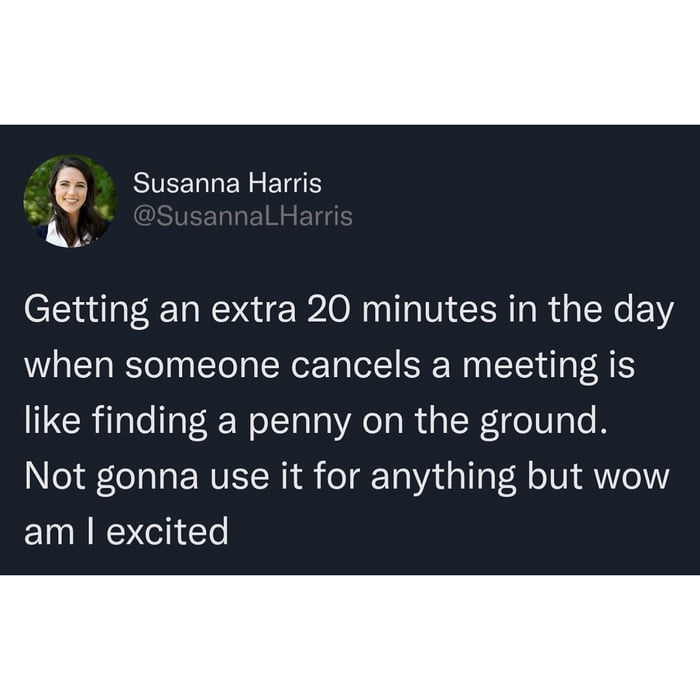 The Unexpected Joy Of A Canceled Meeting 9gag