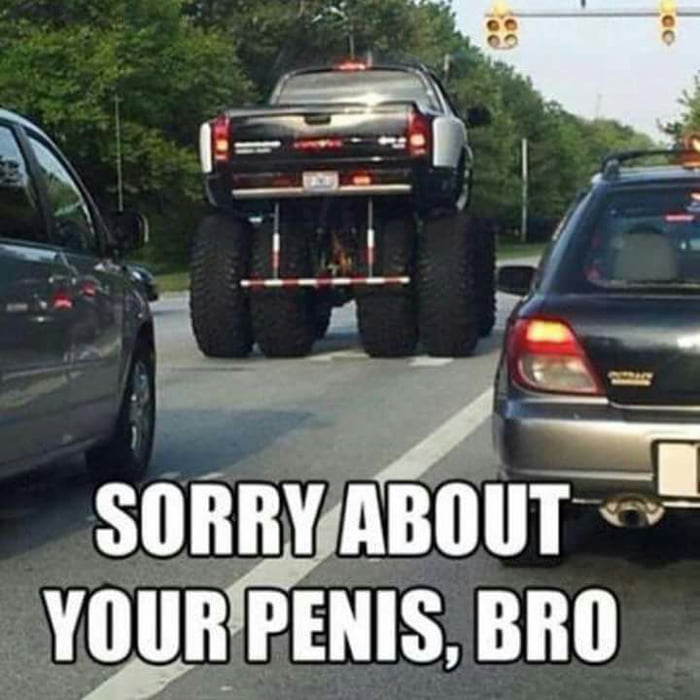 Any guy with a truck like this has a 180% chance of having a tiny dick and  no education. - 9GAG