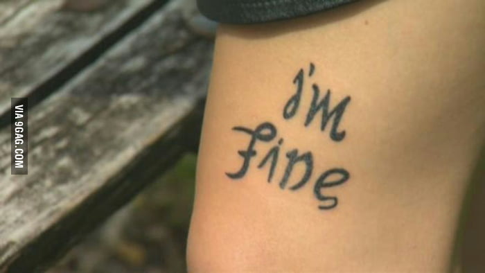 double meaning im fine save me tattoo